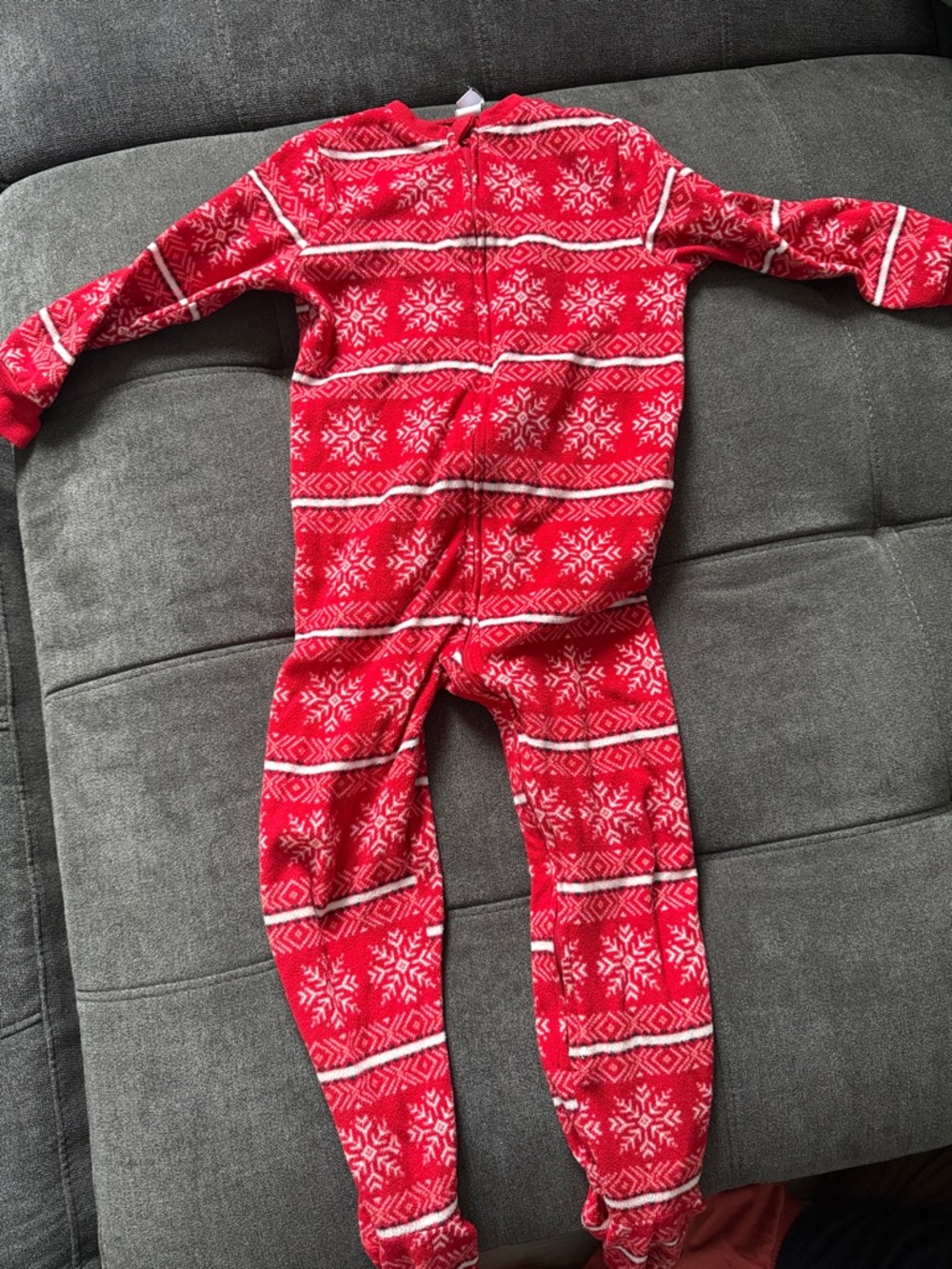 Old Navy Red Snowflake Footed One-Piece Pajamas